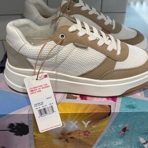Roxy White and Tan Sneakers